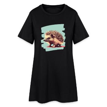 Igel - Frauen T-Shirt-Kleid - Schwarz - Vorne