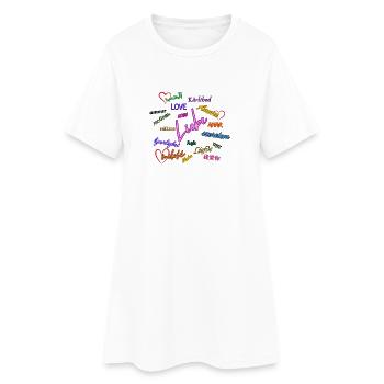 Love - Women’s T-Shirt Dress - white - Front