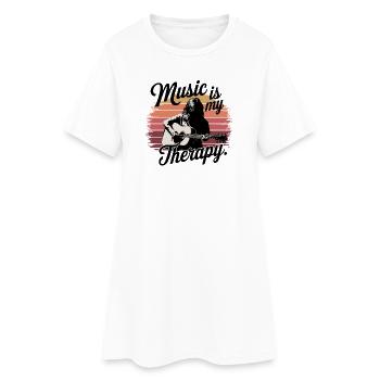 Music is My Therapy clef music fans and - Women’s T-Shirt Dress - white - Front