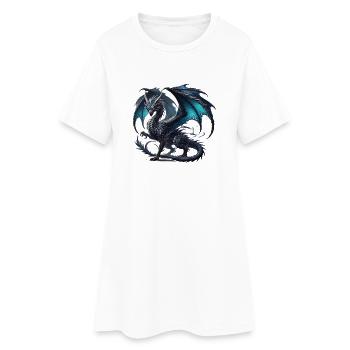 Scène mythique de bataille du dragon noir - Robe T-shirt Femme - blanc - Devant