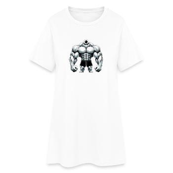 Einäugiger Muskelkoloss - Perfekt fürs Gym - Frauen T-Shirt-Kleid - Weiß - Vorne