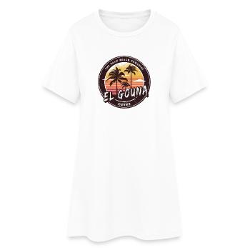El Gouna Égypte Vintage Palmier Design - Robe T-shirt Femme - blanc - Devant
