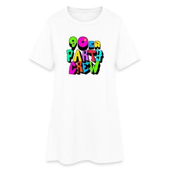90s Party Crew Neon Design - Women’s T-Shirt Dress - white - Front