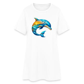Dauphin - Robe T-shirt Femme - blanc - Devant