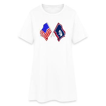 Drapeau des États-Unis et de l’État du Wyoming franchi - Robe T-shirt Femme - blanc - Devant