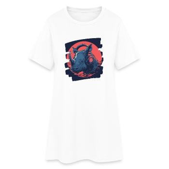 Rhinocéros - Robe T-shirt Femme - blanc - Devant