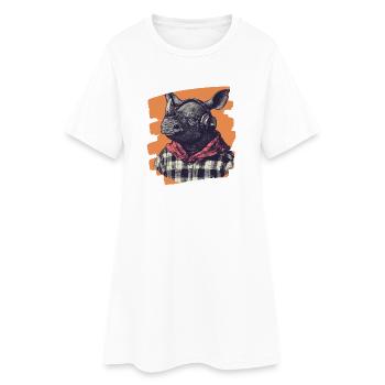 Rhinocéros - Robe T-shirt Femme - blanc - Devant