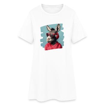 Âne - Robe T-shirt Femme - blanc - Devant