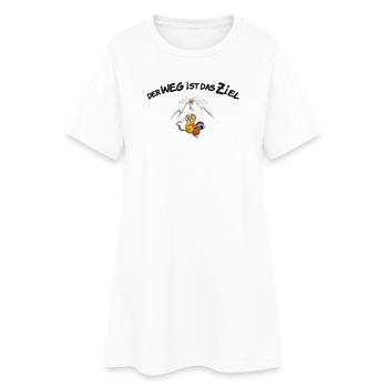 Der Weg ist das Ziel - Wandern - Frauen T-Shirt-Kleid - Weiß - Vorne