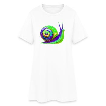 Schnecke - Frauen T-Shirt-Kleid - Weiß - Vorne