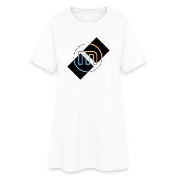 shining m - Frauen T-Shirt-Kleid - Weiß - Vorne