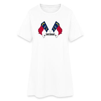 Zwei Flaggen mit dem Text NORTH CAROLINA - Frauen T-Shirt-Kleid - Weiß - Vorne