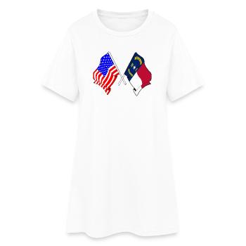 Drapeau des États-Unis et de l’État de Caroline du Nord franchi - Robe T-shirt Femme - blanc - Devant