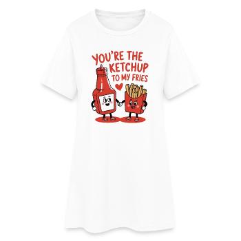 Tu es le ketchup à mes frites - Robe T-shirt Femme - blanc - Devant