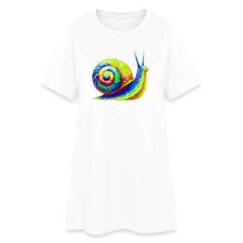 Schnecke - Frauen T-Shirt-Kleid - Weiß - Vorne