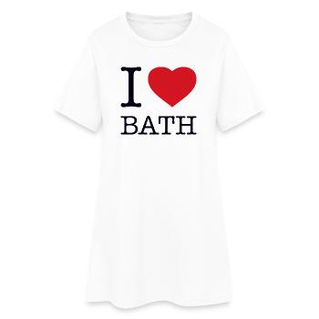 I LOVE BATH - Women’s T-Shirt Dress - white - Front