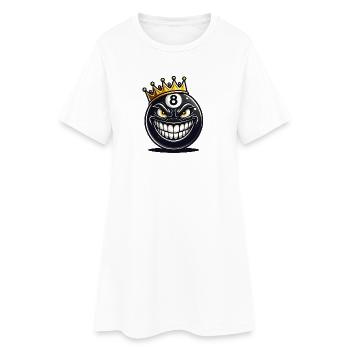 Billard König - Frauen T-Shirt-Kleid - Weiß - Vorne
