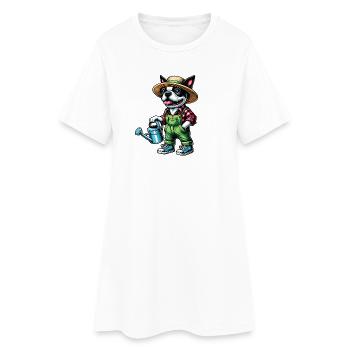 Bostie Jardinier - Robe T-shirt Femme - blanc - Devant