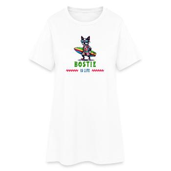 Bostie Surfer - Robe T-shirt Femme - blanc - Devant