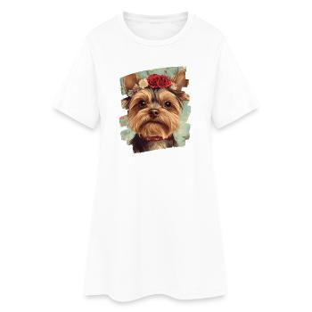 Yorkshire Terrier - Robe T-shirt Femme - blanc - Devant