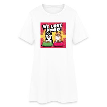 Nous aimons la nourriture - Comic Dogs - Robe T-shirt Femme - blanc - Devant