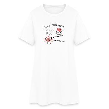 Follow your Heart - Frauen T-Shirt-Kleid - Weiß - Vorne