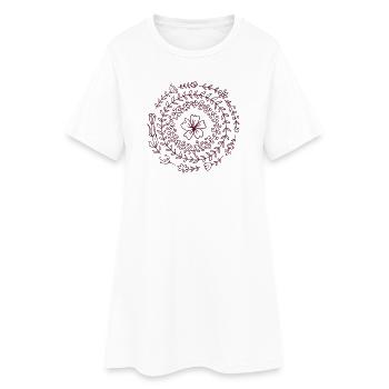 Mandala Spirale Florale - Robe T-shirt Femme - blanc - Devant