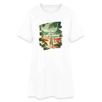 Surfeur - Robe T-shirt Femme - blanc - Devant