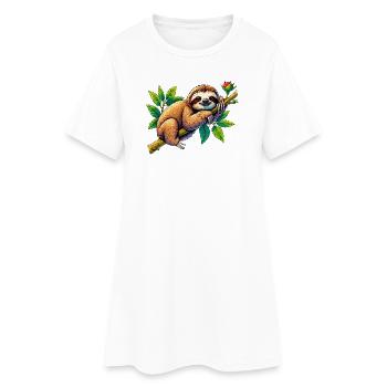 Paresse - Robe T-shirt Femme - blanc - Devant