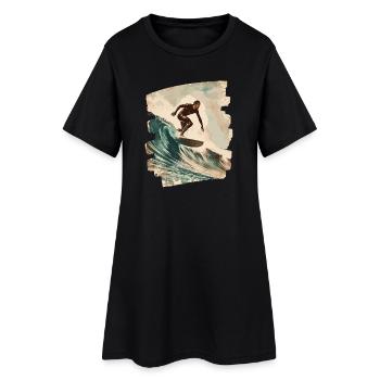 Surfeur - Robe T-shirt Femme - noir - Devant
