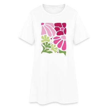 Boho Fleurs Printemps Eté Jardin Nature - Robe T-shirt Femme - blanc - Devant