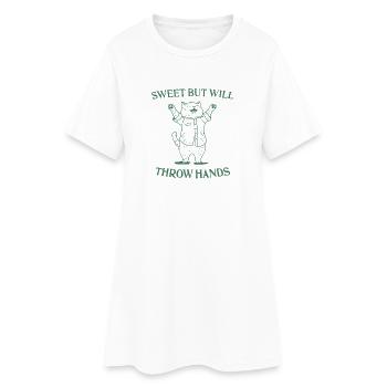 Throw Hands - Women’s T-Shirt Dress - white - Front