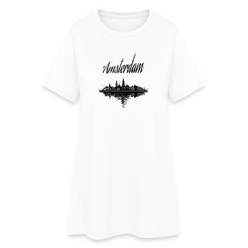 Amsterdam Vibes - Geschenk, Souvenir - Frauen T-Shirt-Kleid - Weiß - Vorne