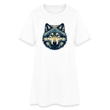 Wolf - Women’s T-Shirt Dress - white - Front