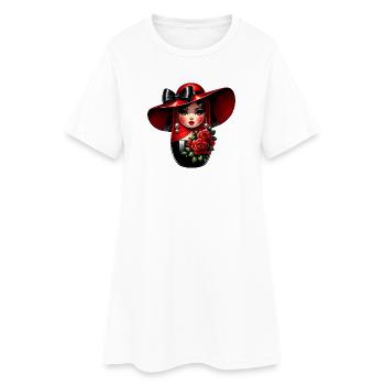 Fille russe ! Matriochka Russe pour Russes - Robe T-shirt Femme - blanc - Devant