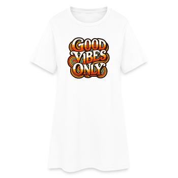 Bonne typographie rétro des années 70 - Robe T-shirt Femme - blanc - Devant