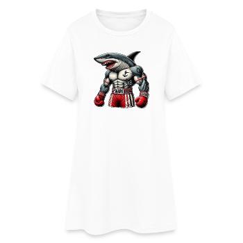 Killer shark Boxer – The champion of the seas - Women’s T-Shirt Dress - white - Front