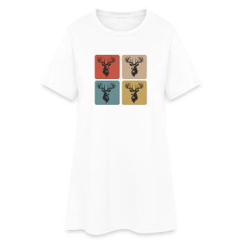 Cerf majestueux – symbole de la nature - Robe T-shirt Femme - blanc - Devant
