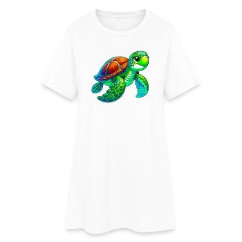 Tortue - Robe T-shirt Femme - blanc - Devant