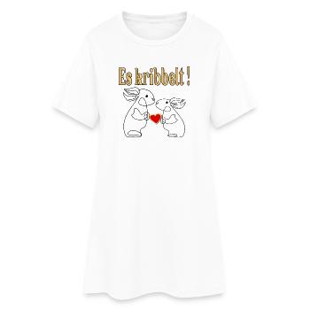 LIEBESERKLÄRUNG PAARE - LINIENZEICHNUNG HERZ - Frauen T-Shirt-Kleid - Weiß - Vorne