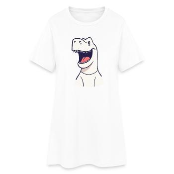 Drôle Cher Dino rieur dinosaure T rex - Robe T-shirt Femme - blanc - Devant