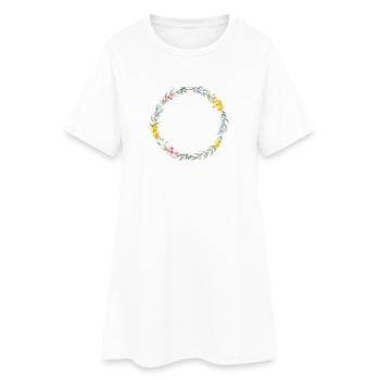 Colorful wreath - personalizable - Women’s T-Shirt Dress - white - Front