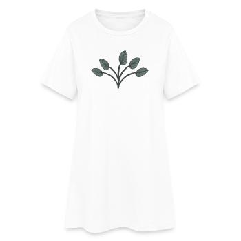 Schöne Blätter - Frauen T-Shirt-Kleid - Weiß - Vorne