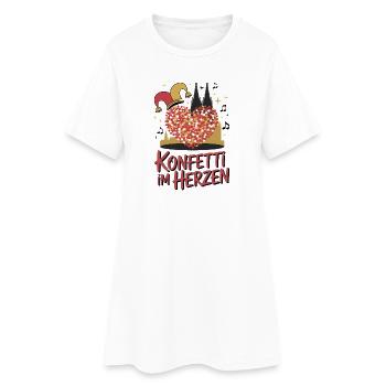 Confettis de Cologne dans le cœur Carnaval Coeur Cologne - Robe T-shirt Femme - blanc - Devant