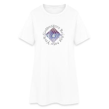 Verborgene Skyline – Durch den Zaun nach NYC - Frauen T-Shirt-Kleid - Weiß - Vorne
