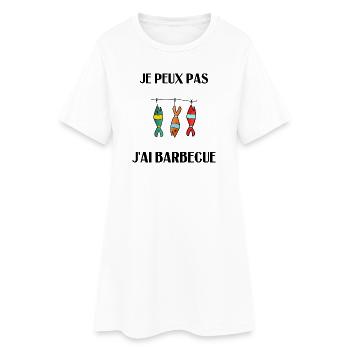 BARBECUE. POISSON. POISSON D'AVRIL. VACANCES. ETE. - Robe T-shirt Femme - blanc - Devant