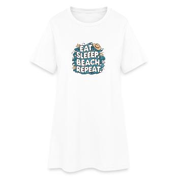 Manger dormir plage répéter - Robe T-shirt Femme - blanc - Devant