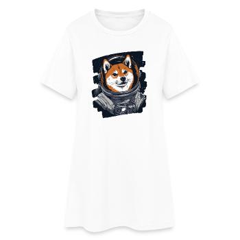 Shiba Inu Astronaute - Robe T-shirt Femme - blanc - Devant