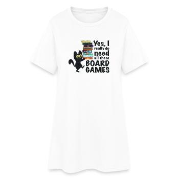 Brettspiel lustig Spruch Katze - Frauen T-Shirt-Kleid - Weiß - Vorne