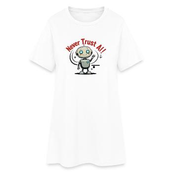 Never Trust AI - Frauen T-Shirt-Kleid - Weiß - Vorne
